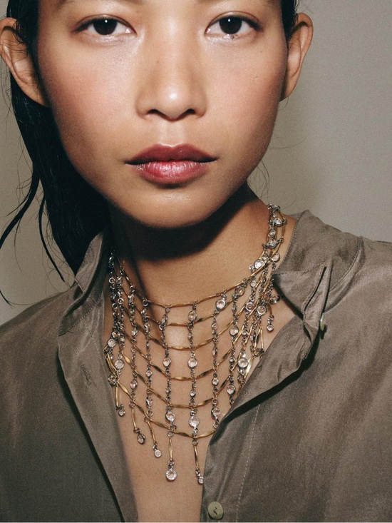 Jewelry - ❤️ NWT! Cascading Waterfall Mixed Metal Choker Hanging Necklace
